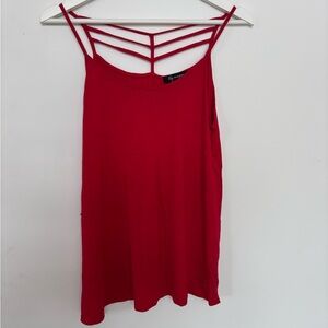 Red Strappy Back Tank Top